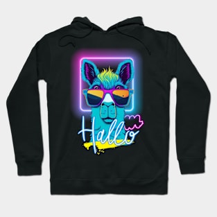 Neon LLama with Sunglasses Quote Hoodie